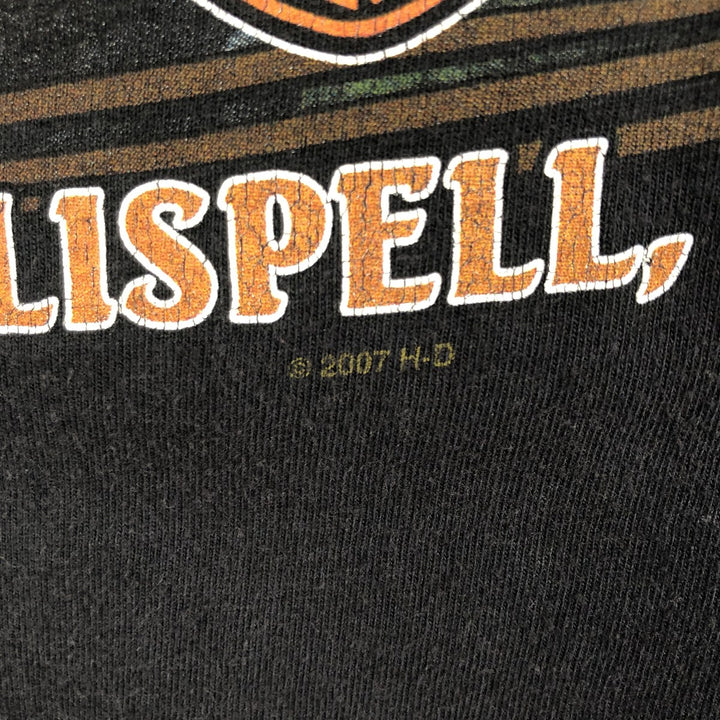 00'S Harley-Davidson Motorcycle Bike T-shirt Made in USA Men's XL cotton black type Vintage Second Hand