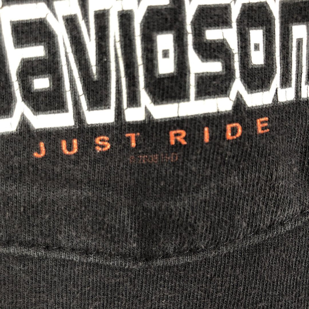 00'S Harley-Davidson Motorcycle Bike T-shirt Made in USA Men's XL cotton black type Vintage Second Hand
