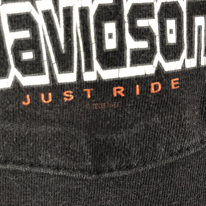 00'S Harley-Davidson Motorcycle Bike T-shirt Made in USA Men's XL cotton black type Vintage Second Hand