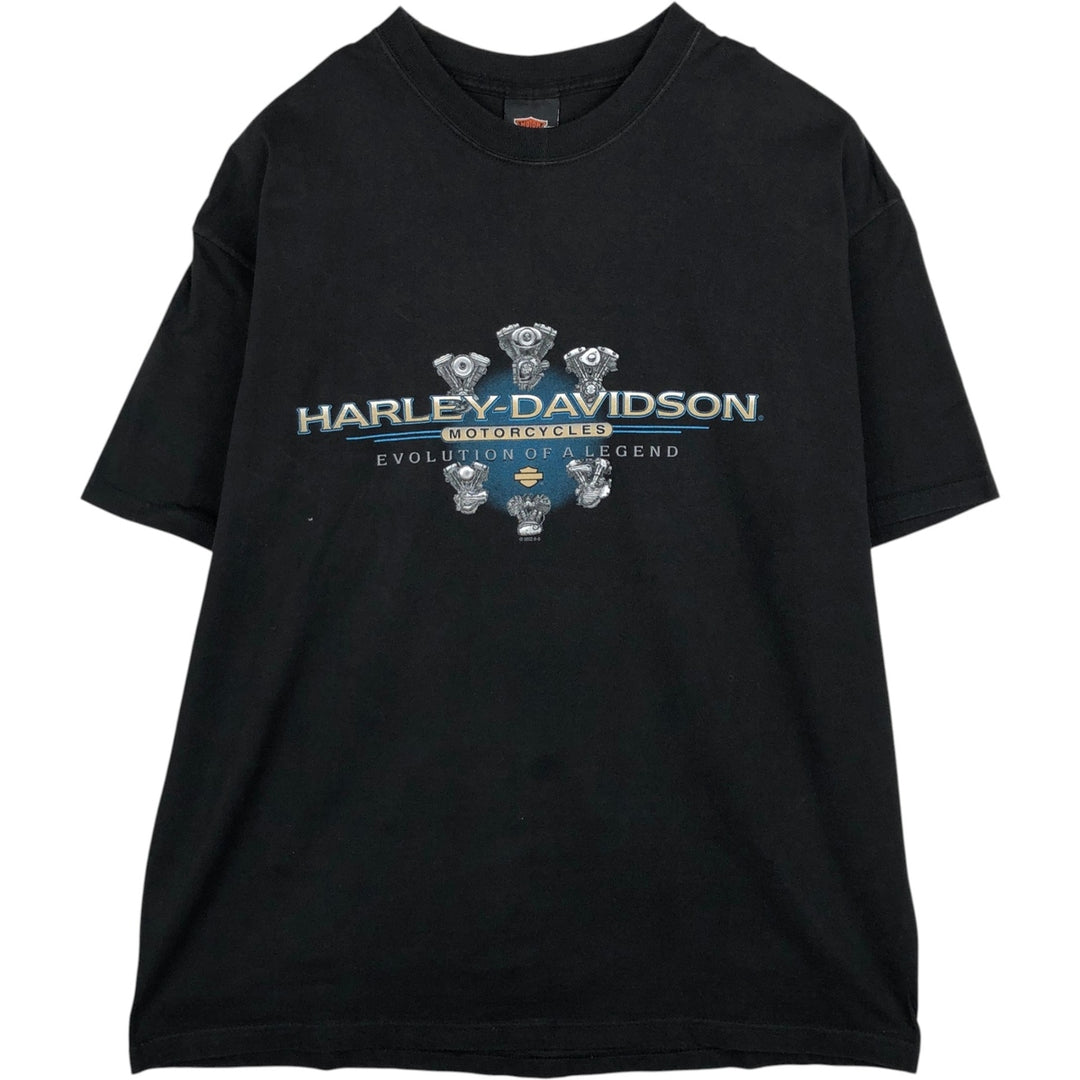 00'S Harley-Davidson Stars and Stripes Motorcycle Bike T-shirt Made in USA Men's XL cotton black type Vintage Second Hand