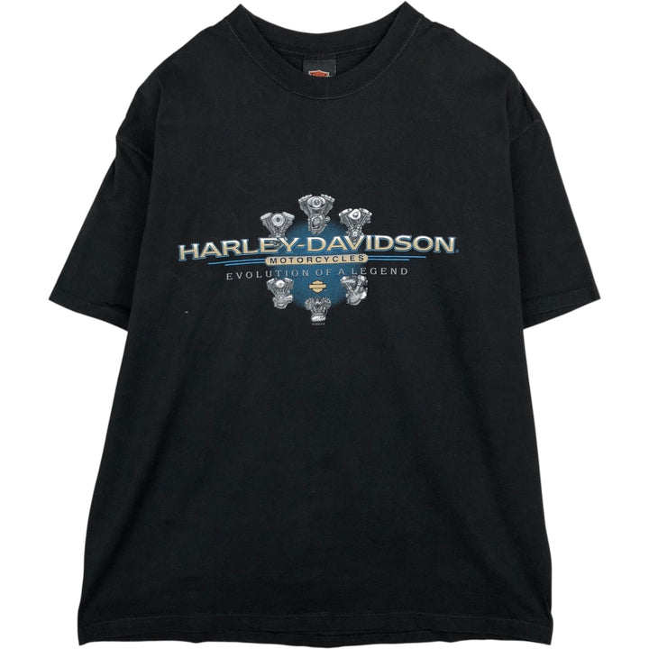 00'S Harley-Davidson Stars and Stripes Motorcycle Bike T-shirt Made in USA Men's XL cotton black type Vintage Second Hand
