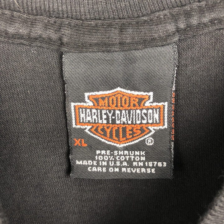 00'S Harley-Davidson Stars and Stripes Motorcycle Bike T-shirt Made in USA Men's XL cotton black type Vintage Second Hand