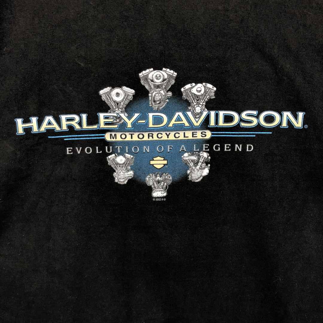 00'S Harley-Davidson Stars and Stripes Motorcycle Bike T-shirt Made in USA Men's XL cotton black type Vintage Second Hand