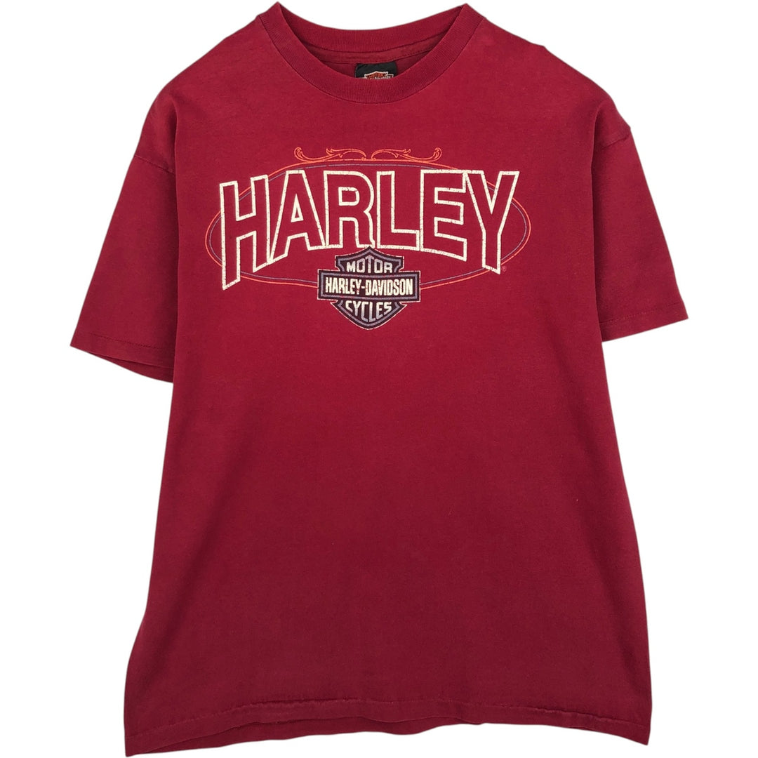 90'S Harley-Davidson Motorcycle Bike T-shirt Made in USA Men's L Vintage cotton red type Vintage Second Hand