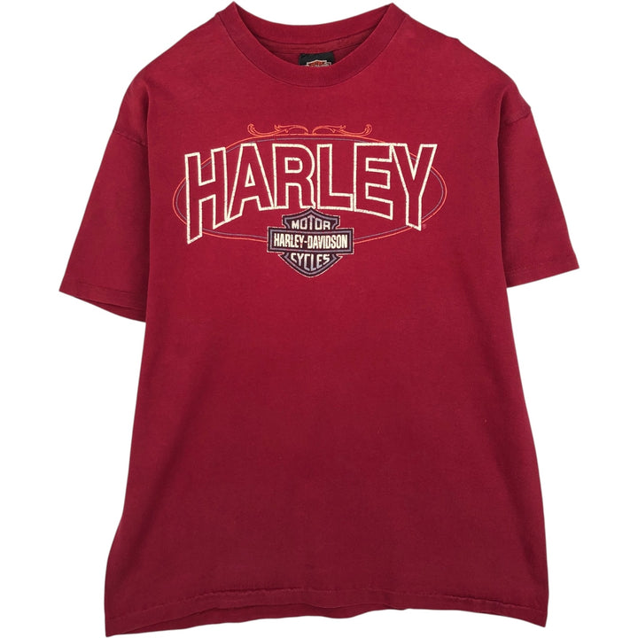 90'S Harley-Davidson Motorcycle Bike T-shirt Made in USA Men's L Vintage cotton red type Vintage Second Hand