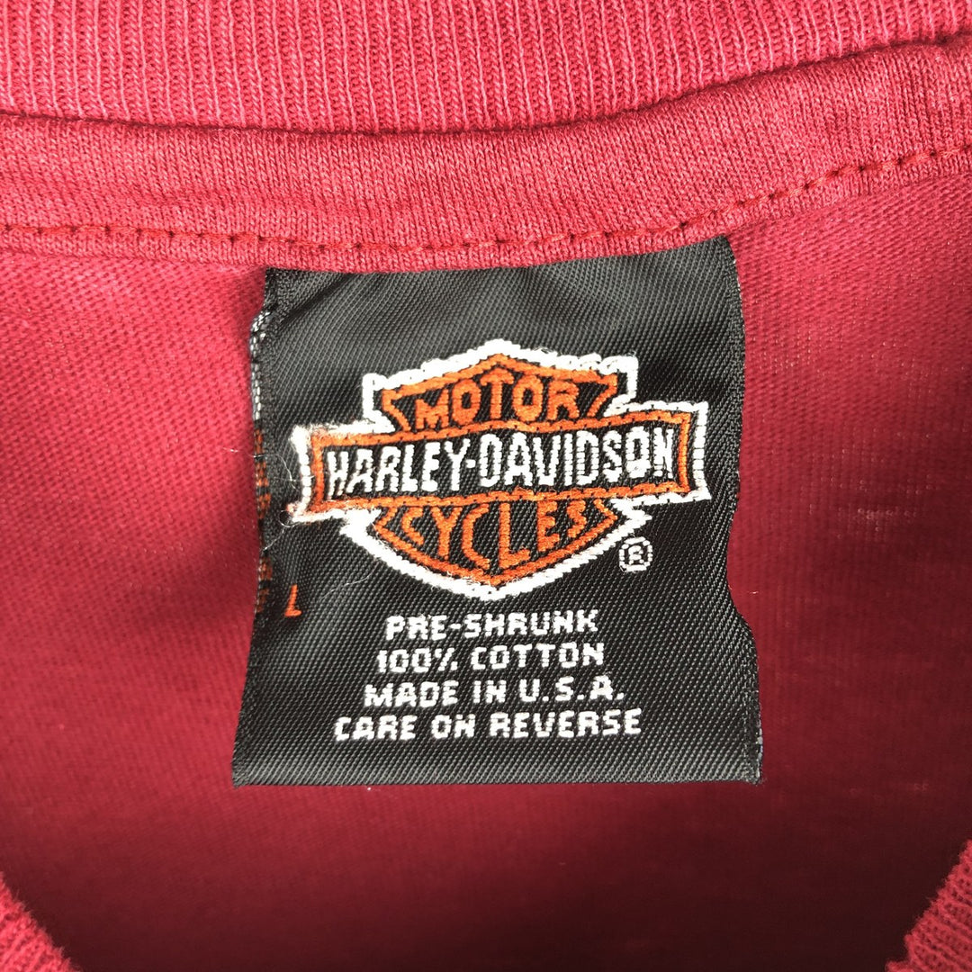90'S Harley-Davidson Motorcycle Bike T-shirt Made in USA Men's L Vintage cotton red type Vintage Second Hand