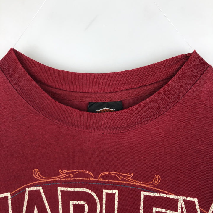 90'S Harley-Davidson Motorcycle Bike T-shirt Made in USA Men's L Vintage cotton red type Vintage Second Hand