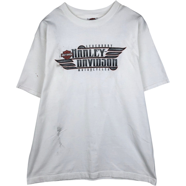 Harley-Davidson Motorcycle Bike T-shirt, Men's XL size unclear white type Vintage Second Hand