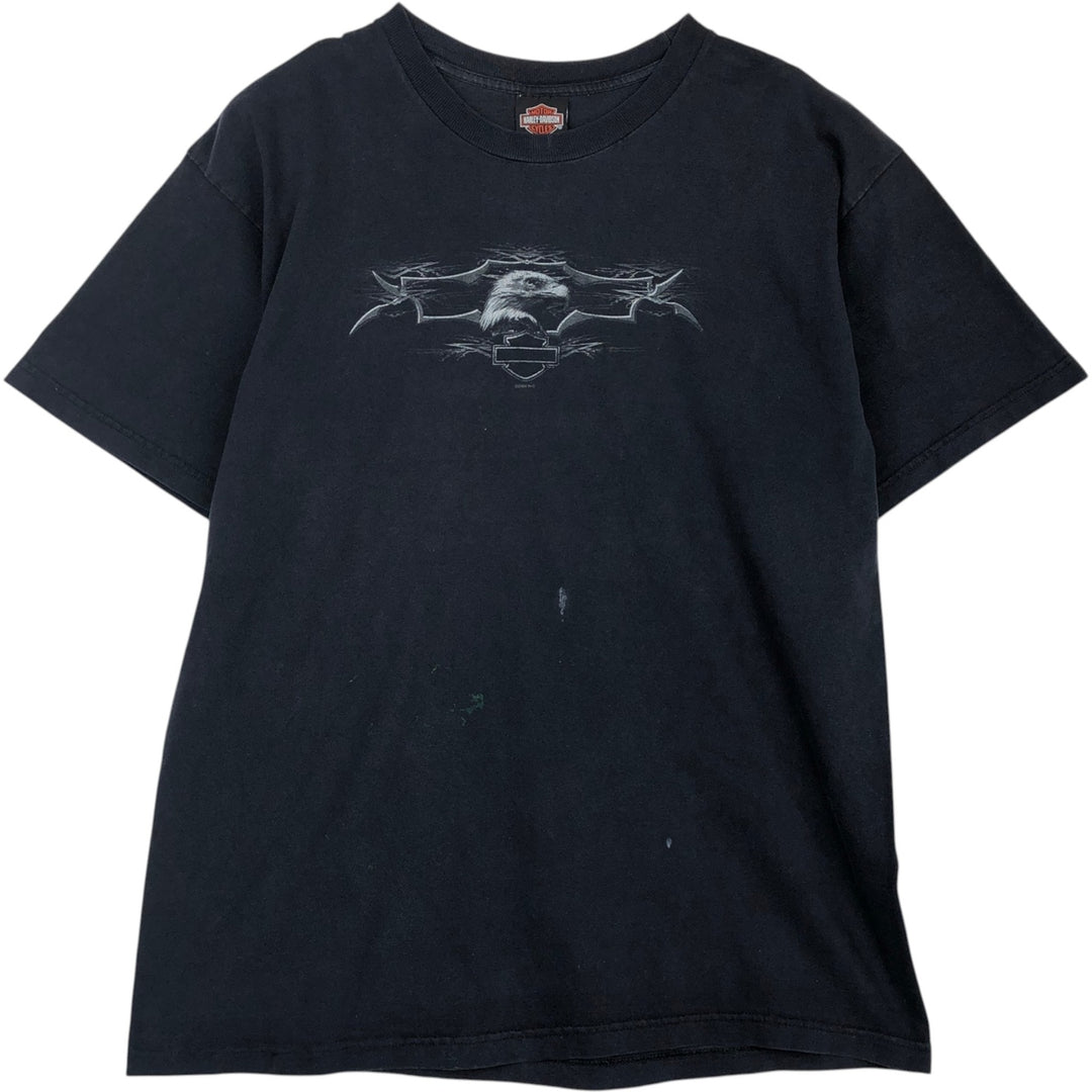 2000'S Harley-Davidson Eagle Pattern/Stars and Stripes Motorcycle T-Shirt, Men's Size XL (approx.) unclear black type Vintage Second Hand