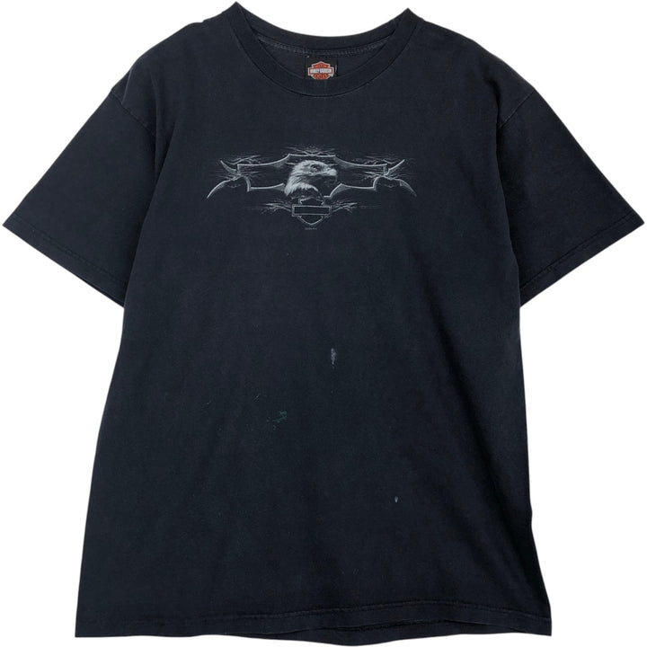 2000'S Harley-Davidson Eagle Pattern/Stars and Stripes Motorcycle T-Shirt, Men's Size XL (approx.) unclear black type Vintage Second Hand