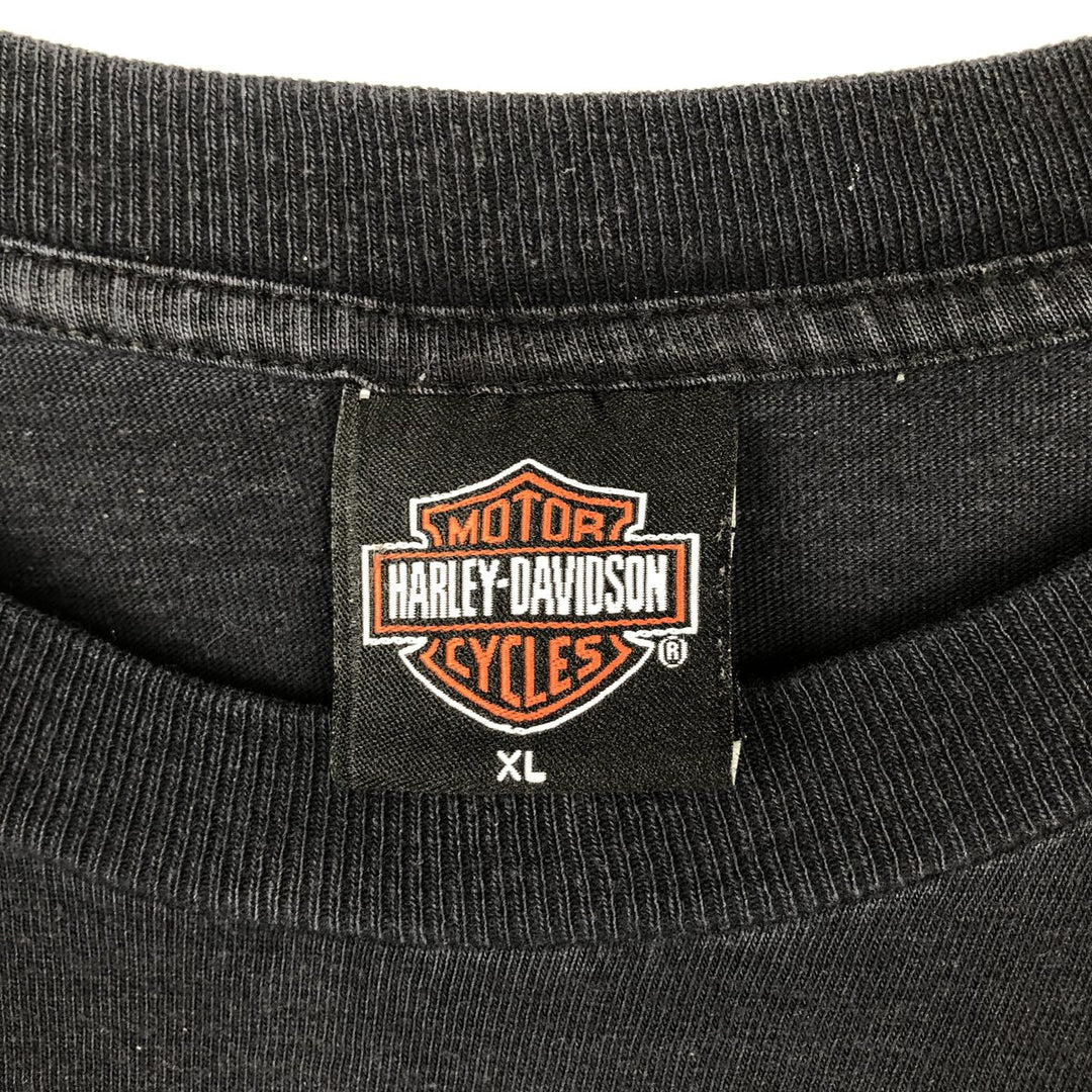 2000'S Harley-Davidson Eagle Pattern/Stars and Stripes Motorcycle T-Shirt, Men's Size XL (approx.) unclear black type Vintage Second Hand