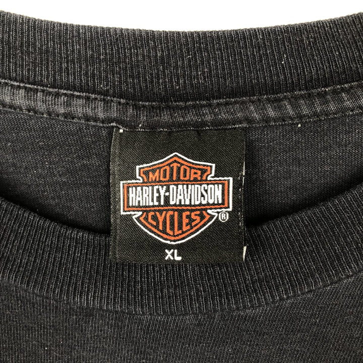2000'S Harley-Davidson Eagle Pattern/Stars and Stripes Motorcycle T-Shirt, Men's Size XL (approx.) unclear black type Vintage Second Hand