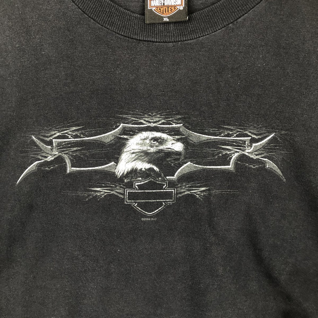 2000'S Harley-Davidson Eagle Pattern/Stars and Stripes Motorcycle T-Shirt, Men's Size XL (approx.) unclear black type Vintage Second Hand