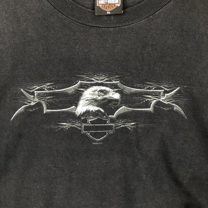 2000'S Harley-Davidson Eagle Pattern/Stars and Stripes Motorcycle T-Shirt, Men's Size XL (approx.) unclear black type Vintage Second Hand