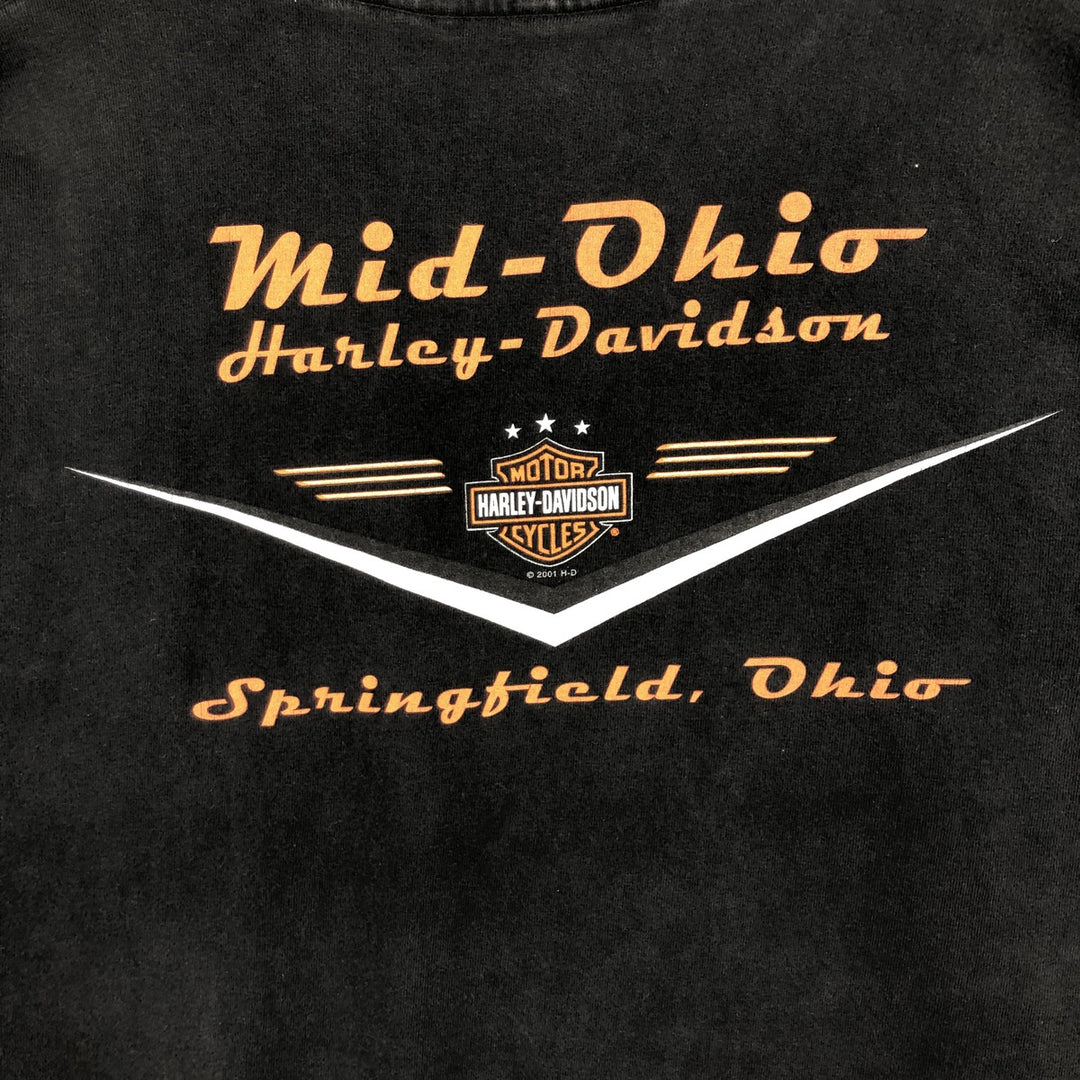 Harley-Davidson Motorcycle Bike T-shirt Made in USA Men's XXL cotton black type Vintage Second Hand