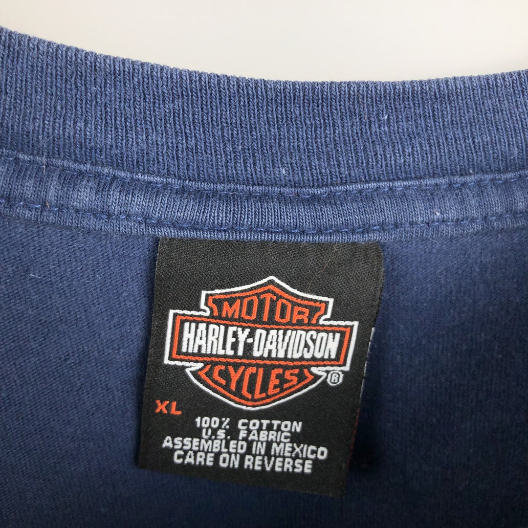 Harley-Davidson Motorcycle Bike T-shirt, Men's XL size cotton blue type Vintage Second Hand