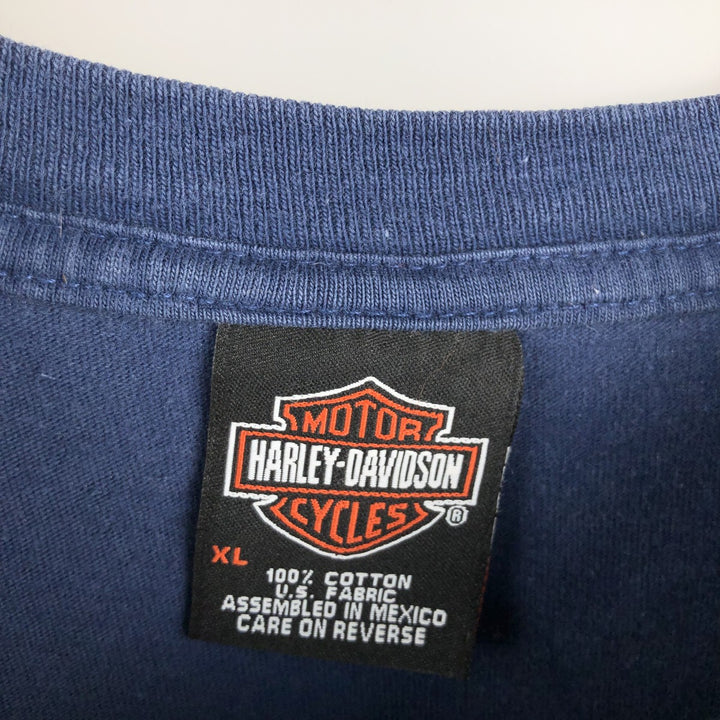 Harley-Davidson Motorcycle Bike T-shirt, Men's XL size cotton blue type Vintage Second Hand