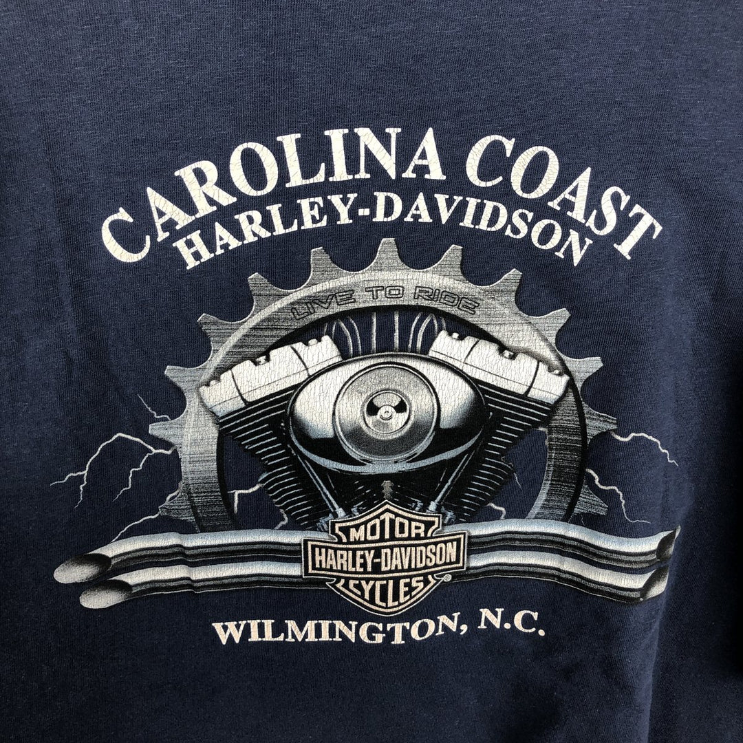 Harley-Davidson Motorcycle Bike T-shirt, Men's XL size cotton blue type Vintage Second Hand
