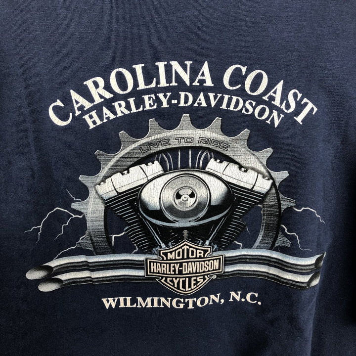 Harley-Davidson Motorcycle Bike T-shirt, Men's XL size cotton blue type Vintage Second Hand