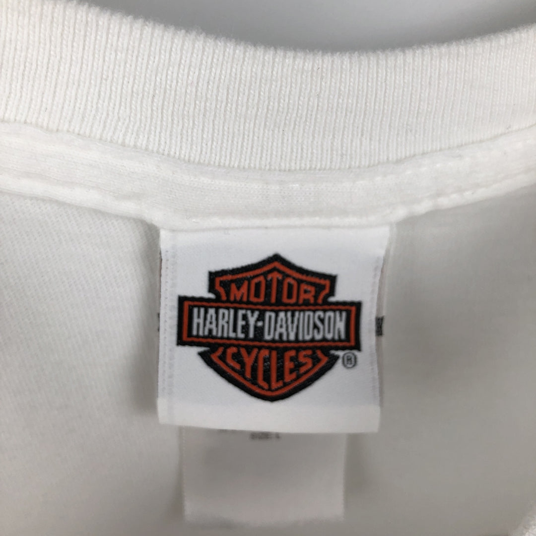 2000'S Harley-Davidson Eagle Pattern Motorcycle T-Shirt, Men's Size L (approx.) cotton white type Vintage Second Hand