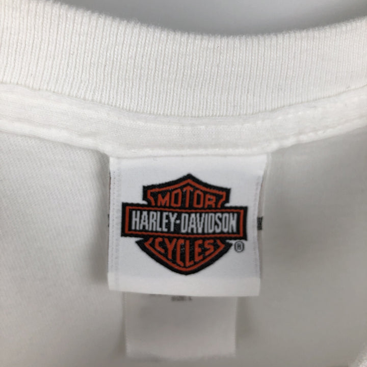 2000'S Harley-Davidson Eagle Pattern Motorcycle T-Shirt, Men's Size L (approx.) cotton white type Vintage Second Hand