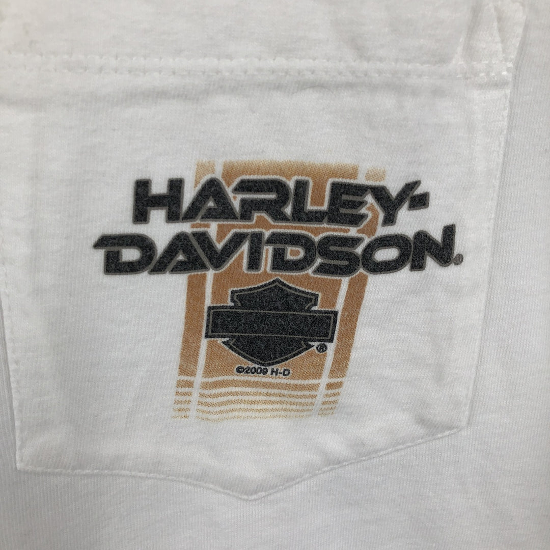 2000'S Harley-Davidson Eagle Pattern Motorcycle T-Shirt, Men's Size L (approx.) cotton white type Vintage Second Hand