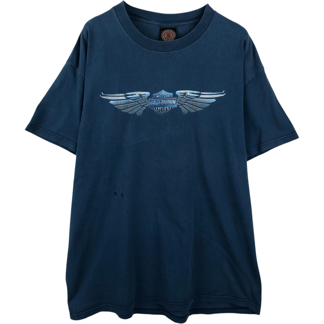 Harley-Davidson Motorcycle Bike T-shirt Made in USA Men's XL cotton blue type Vintage Second Hand