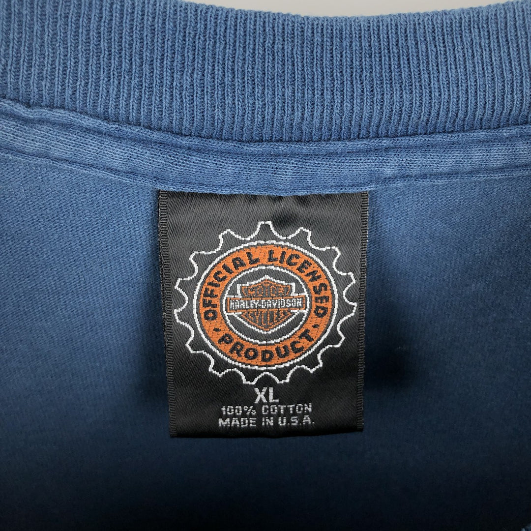 Harley-Davidson Motorcycle Bike T-shirt Made in USA Men's XL cotton blue type Vintage Second Hand