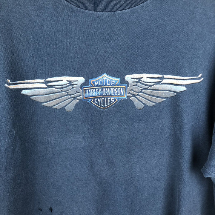 Harley-Davidson Motorcycle Bike T-shirt Made in USA Men's XL cotton blue type Vintage Second Hand