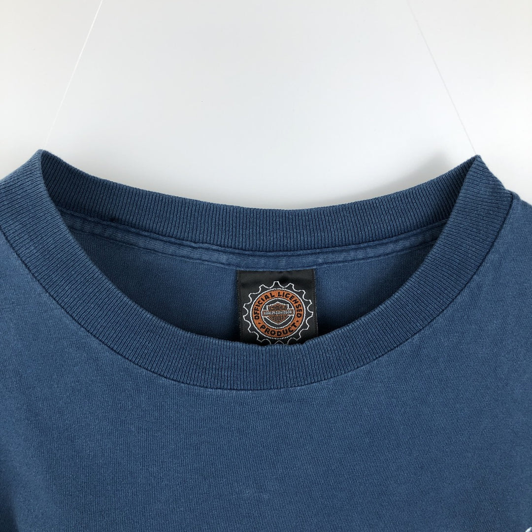 Harley-Davidson Motorcycle Bike T-shirt Made in USA Men's XL cotton blue type Vintage Second Hand