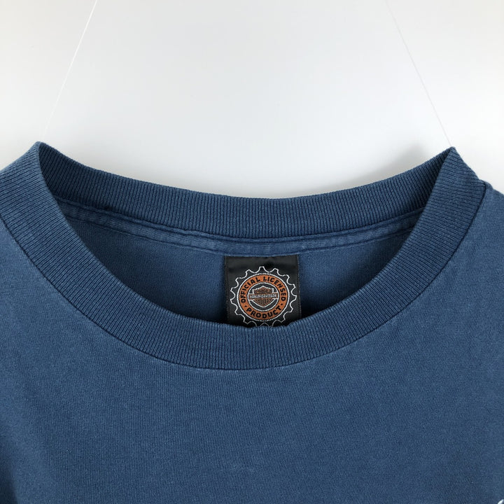 Harley-Davidson Motorcycle Bike T-shirt Made in USA Men's XL cotton blue type Vintage Second Hand