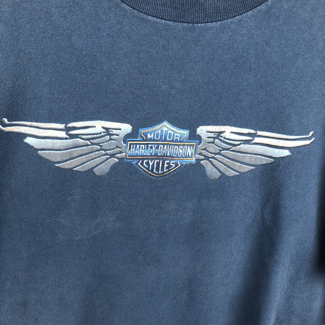 Harley-Davidson Motorcycle Bike T-shirt Made in USA Men's XL cotton blue type Vintage Second Hand