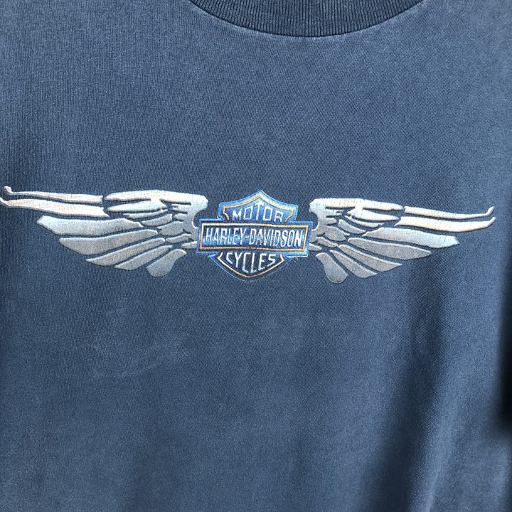 Harley-Davidson Motorcycle Bike T-shirt Made in USA Men's XL cotton blue type Vintage Second Hand