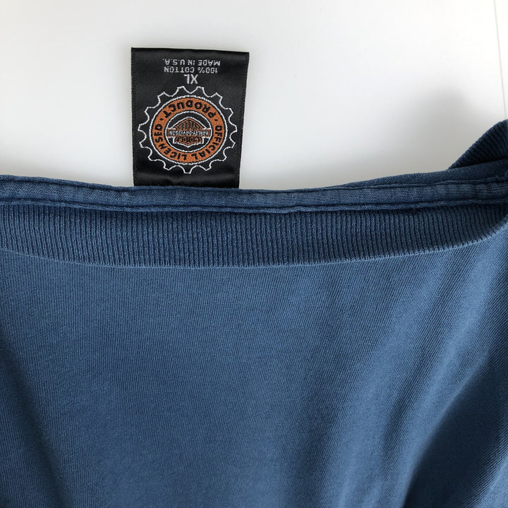 Harley-Davidson Motorcycle Bike T-shirt Made in USA Men's XL cotton blue type Vintage Second Hand