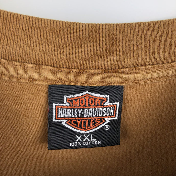 90'S Harley-Davidson Motorcycle T-Shirt, Made in USA, Men's XXL (approx.) cotton brown type Vintage Second Hand