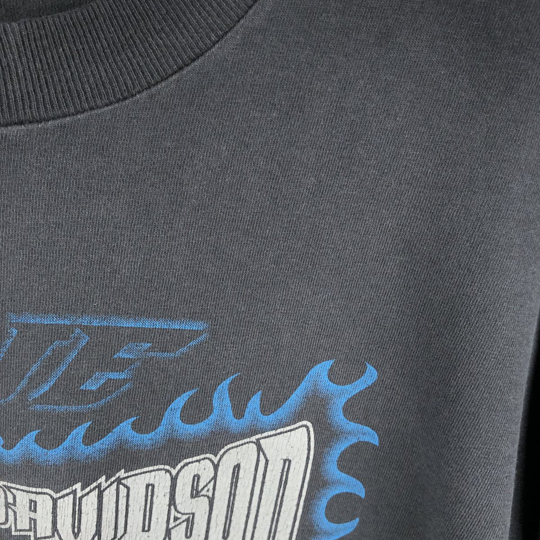 00'S Harley-Davidson Motorcycle Bike T-shirt Men's L size unclear black type Vintage Second Hand