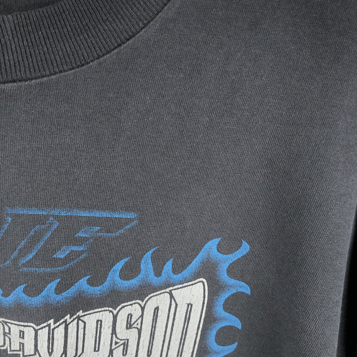 00'S Harley-Davidson Motorcycle Bike T-shirt Men's L size unclear black type Vintage Second Hand