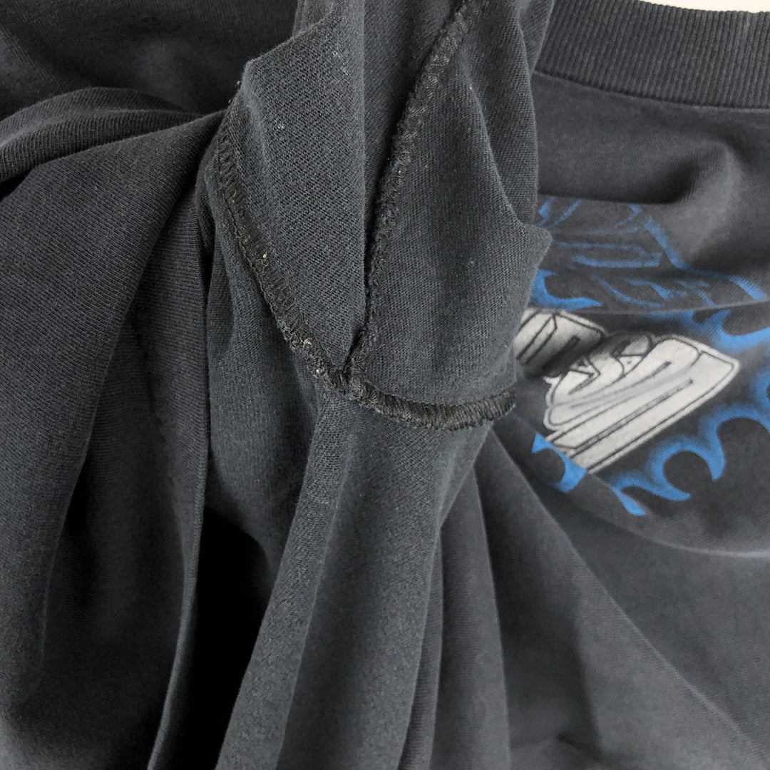 00'S Harley-Davidson Motorcycle Bike T-shirt Men's L size unclear black type Vintage Second Hand