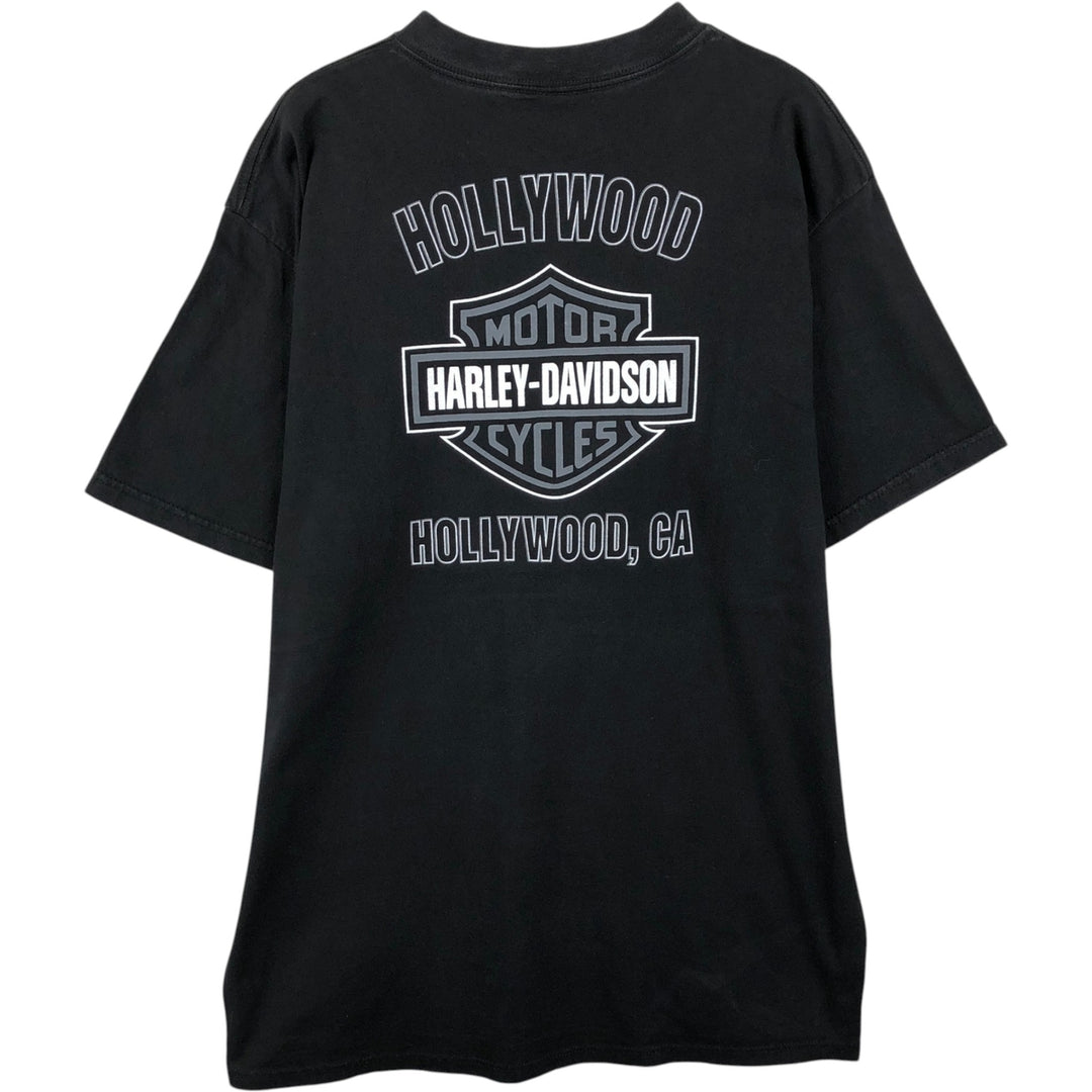 90'S Harley-Davidson Eagle Pattern Motorcycle T-Shirt, Made in USA, Men's XL (approx.), Vintage cotton black type Vintage Second Hand