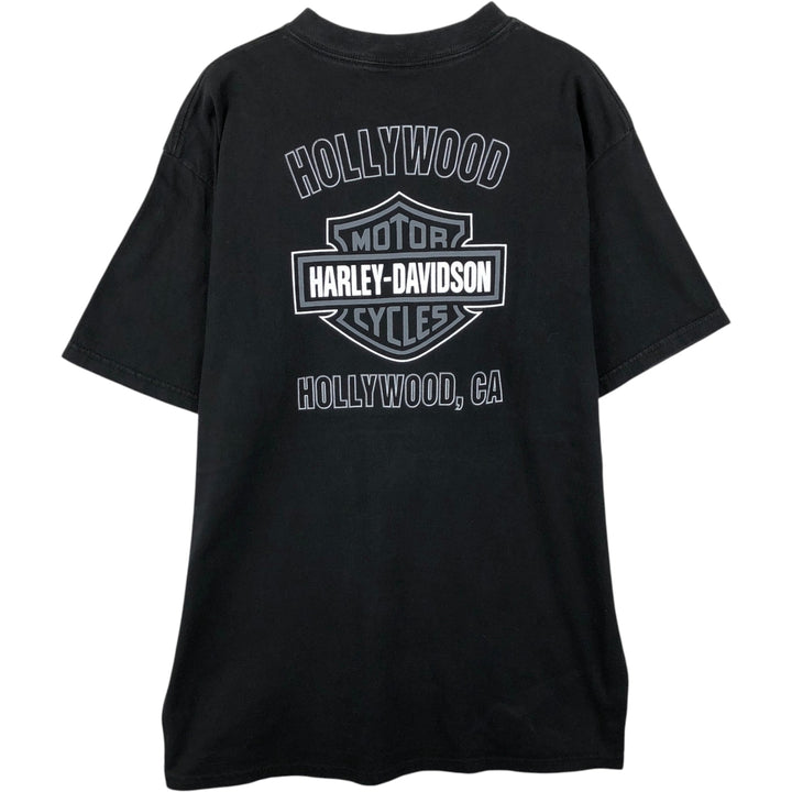 90'S Harley-Davidson Eagle Pattern Motorcycle T-Shirt, Made in USA, Men's XL (approx.), Vintage cotton black type Vintage Second Hand