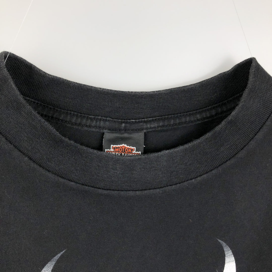 90'S Harley-Davidson Eagle Pattern Motorcycle T-Shirt, Made in USA, Men's XL (approx.), Vintage cotton black type Vintage Second Hand