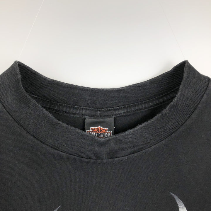90'S Harley-Davidson Eagle Pattern Motorcycle T-Shirt, Made in USA, Men's XL (approx.), Vintage cotton black type Vintage Second Hand