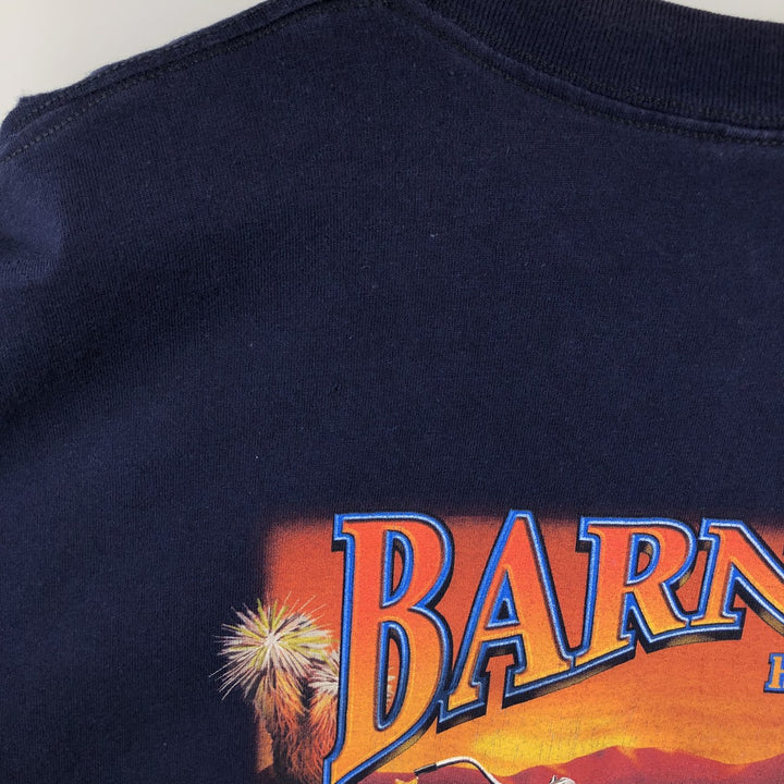 2000'S Harley-Davidson Eagle Pattern American Flag Motorcycle T-Shirt, Made in USA, Men's XL (approx.) cotton navy blue type Vintage Second Hand