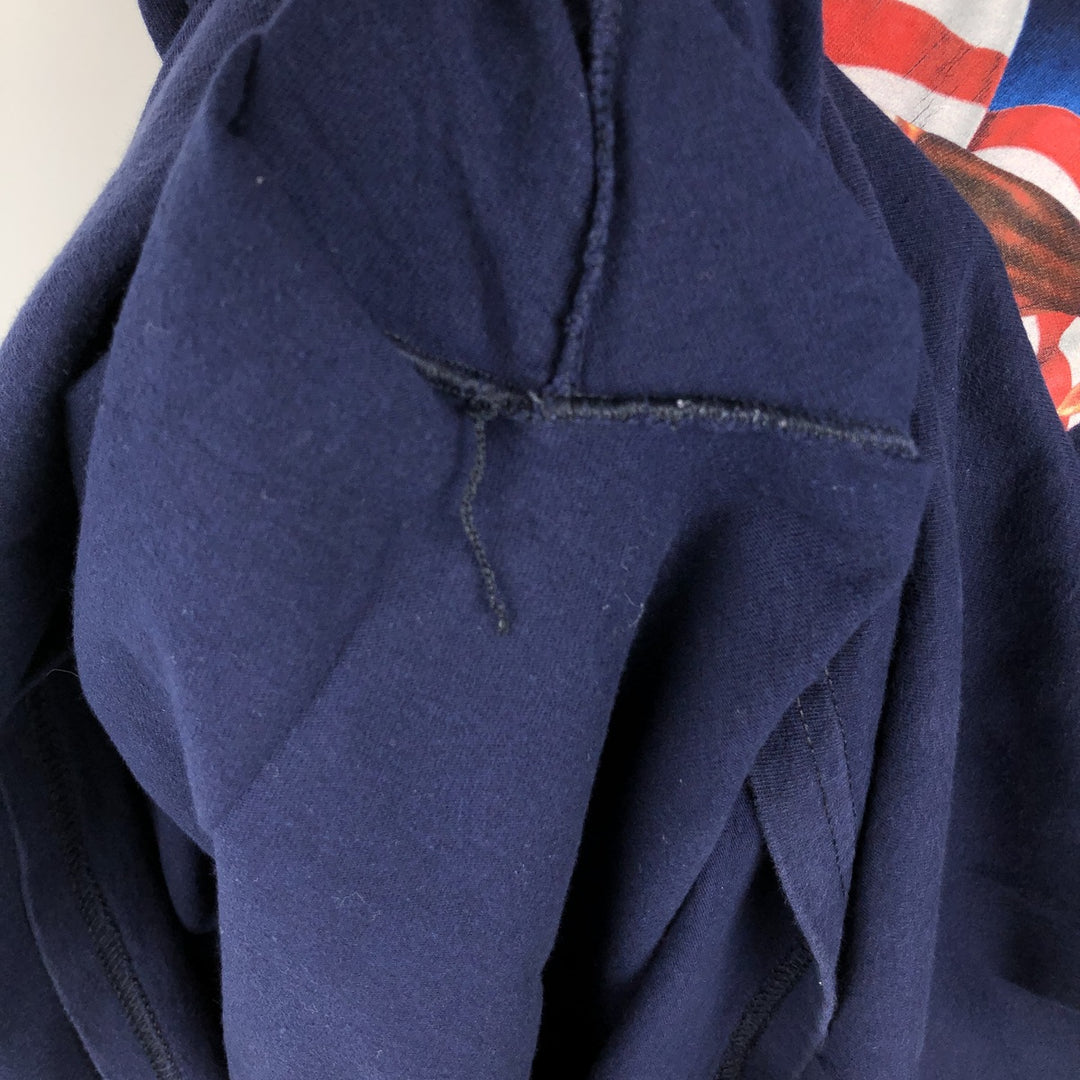 2000'S Harley-Davidson Eagle Pattern American Flag Motorcycle T-Shirt, Made in USA, Men's XL (approx.) cotton navy blue type Vintage Second Hand