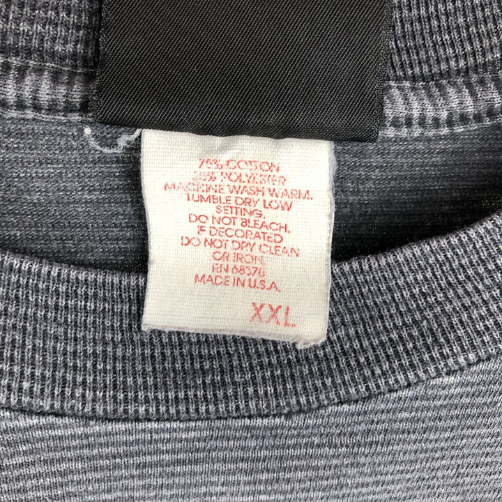 90'S Harley-Davidson Border Pattern Motorcycle T-Shirt, Made in USA, Men's XXL equivalent, Vintage cotton Charcoal Vintage Second Hand