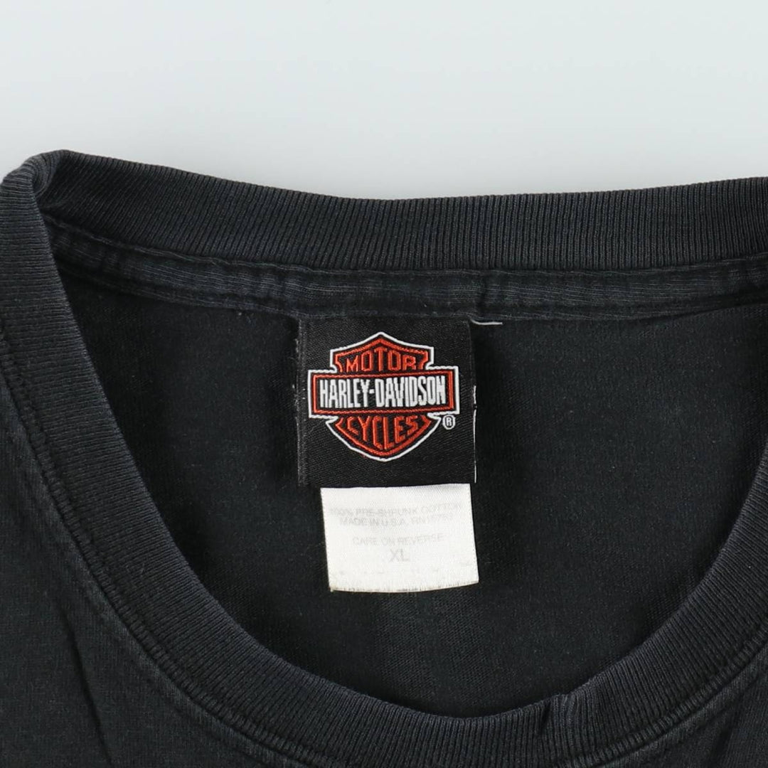 00'S Harley-Davidson Eagle Pattern Motorcycle Bike T-shirt Made in USA Men's XL cotton Charcoal Vintage Second Hand