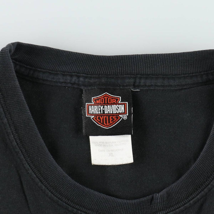 00'S Harley-Davidson Eagle Pattern Motorcycle Bike T-shirt Made in USA Men's XL cotton Charcoal Vintage Second Hand