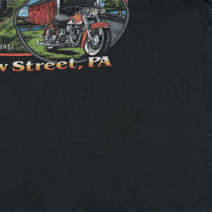 00'S Harley-Davidson Eagle Pattern Motorcycle Bike T-shirt Made in USA Men's XL cotton Charcoal Vintage Second Hand