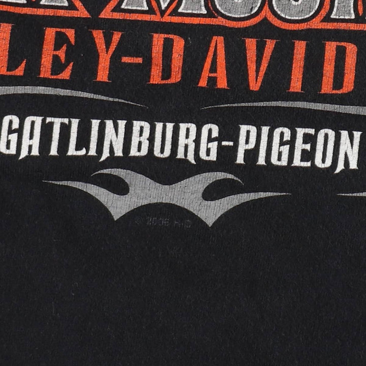 2000'S Harley-Davidson Dragon Pattern Tribal Motorcycle T-Shirt, Made in USA, Men's XXL equivalent. cotton black type Vintage Second Hand
