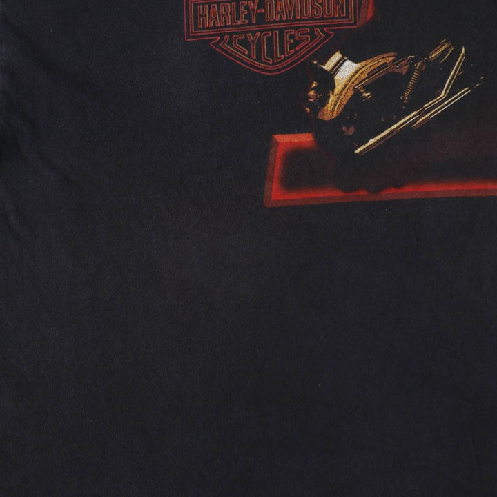2000'S Harley-Davidson Dragon Pattern Tribal Motorcycle T-Shirt, Made in USA, Men's XXL equivalent. cotton black type Vintage Second Hand